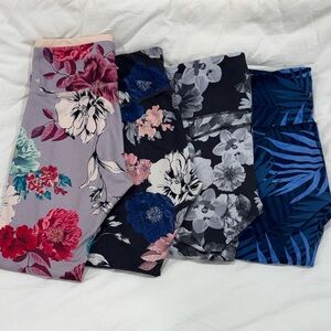 Old Navy Active Floral Leggings - Pink and Gray